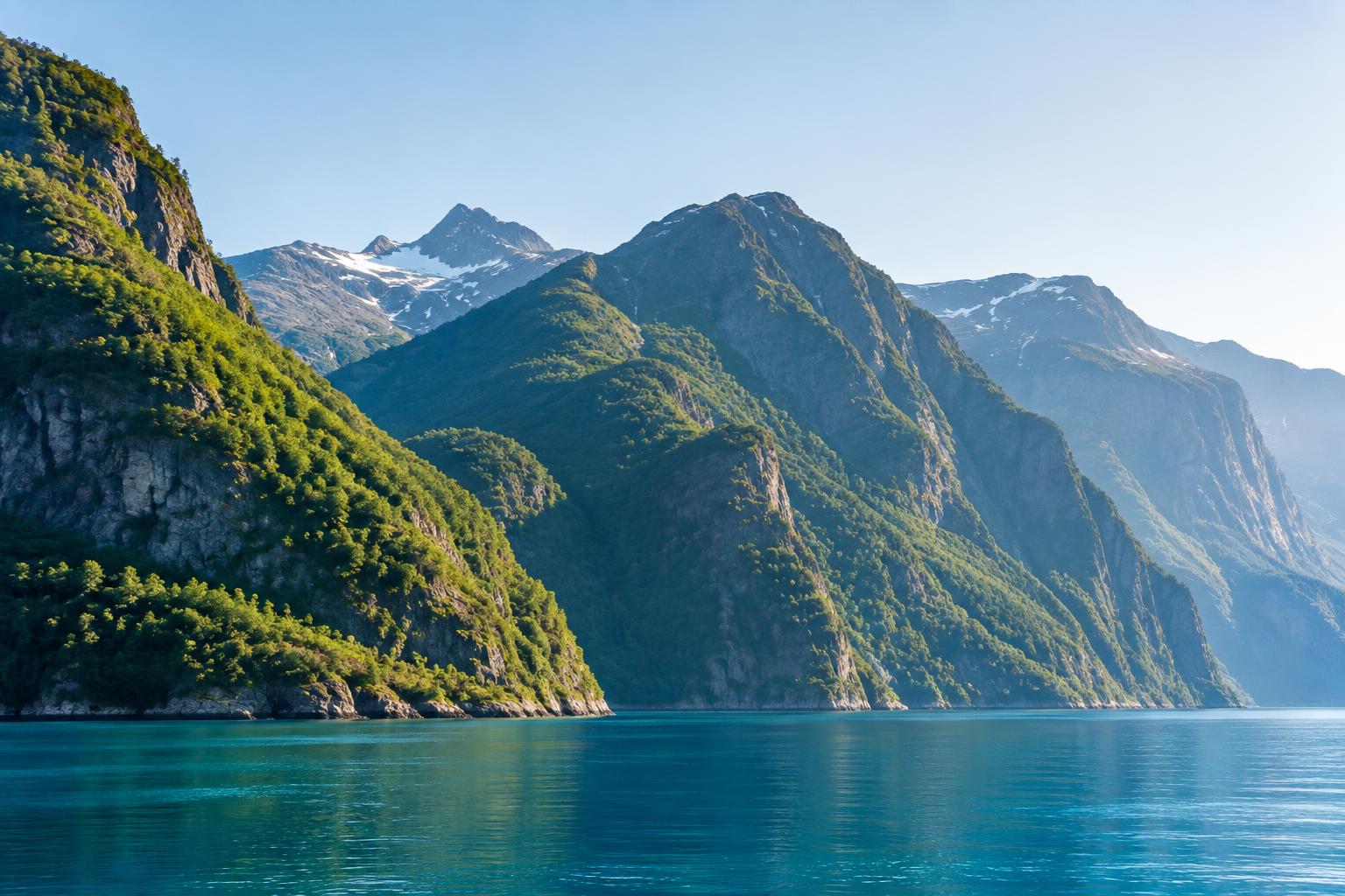 Illustrative Norwegian-style fjord, showing the ocean landscape associated with marine minerals